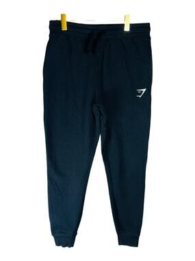 Gymshark Crest Black Slim Fit Joggers Men's Size M Cotton Blend Sweatpants